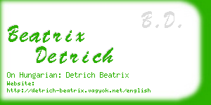 beatrix detrich business card